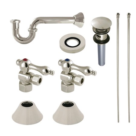 KINGSTON BRASS CC43106VOKB30 Plumbing Sink Trim Kit with P-Trap and Overflow Drain, Polished Nickel CC43106VOKB30